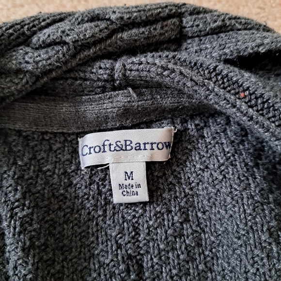 Croft & Barrow Sweater Grey Open Cardigan Women's Medium - Picture 7 of 10